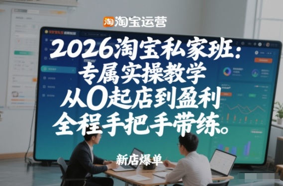 2026淘宝私家班:专属实操教学,从0起店到盈利,全程手把手带练(更新26年3月)-99网创站