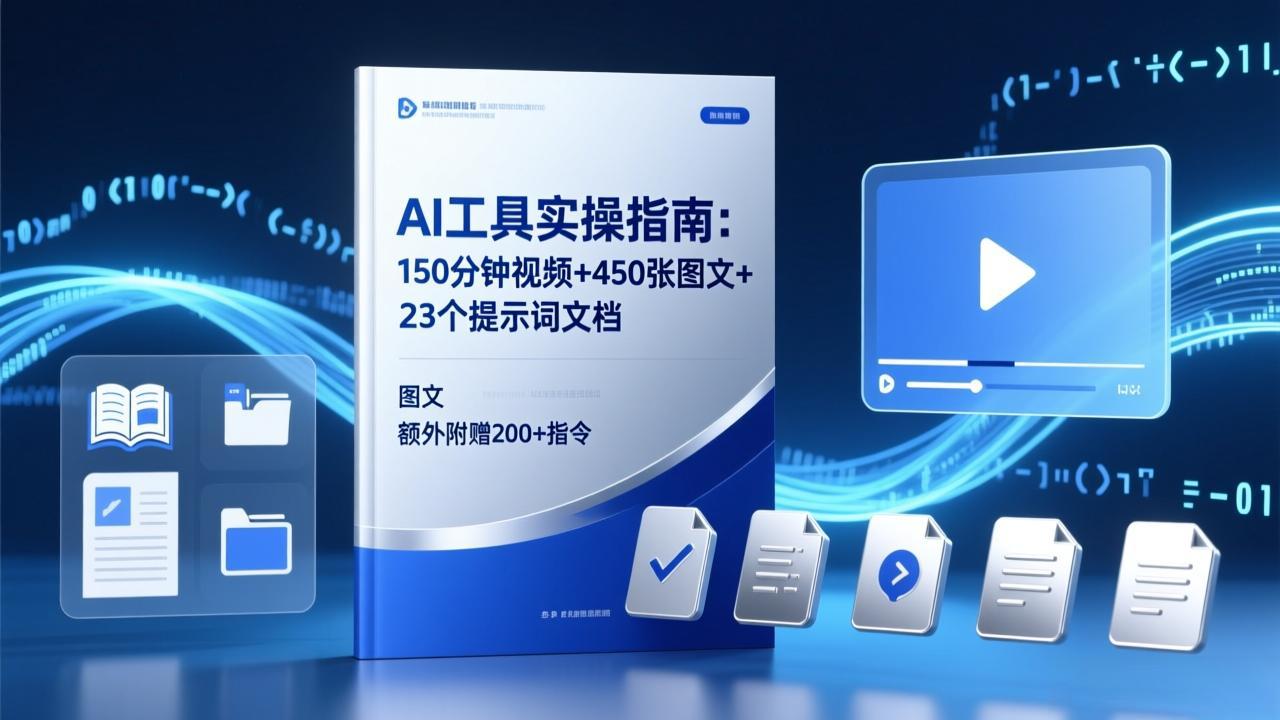AI工具实操指南：150分钟视频+450张图文+23个提示词文档，额外附赠200+指令-99网创站