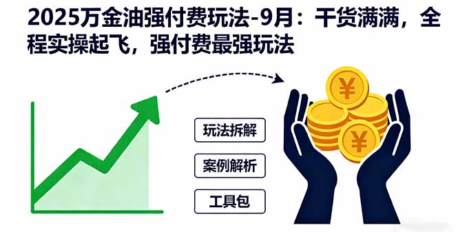 2025万金油强付费玩法-9月:干货满满,全程实操起飞,强付费最强玩法-99网创站
