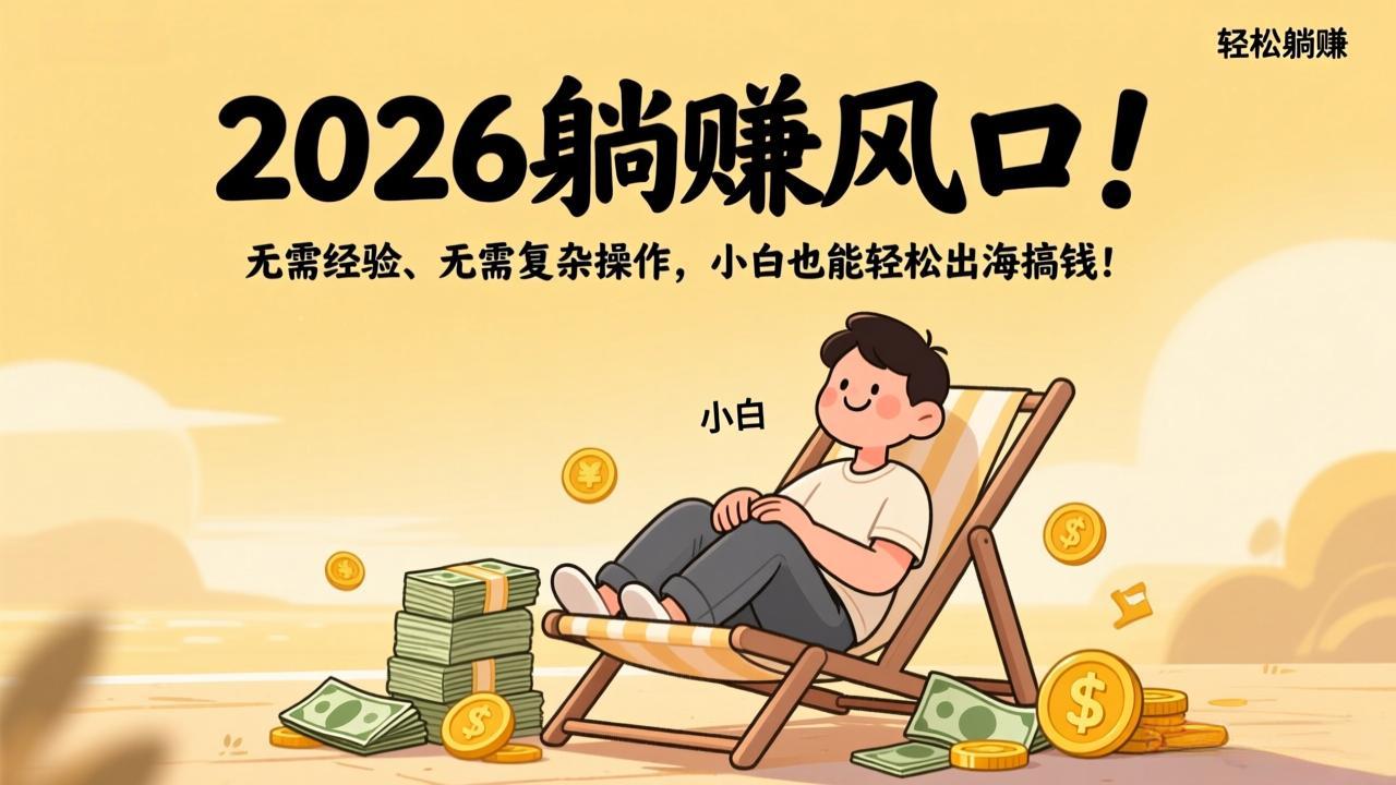 2026躺赚风口！无需经验、无需复杂操作，小白也能轻松出海搞钱！-99网创站