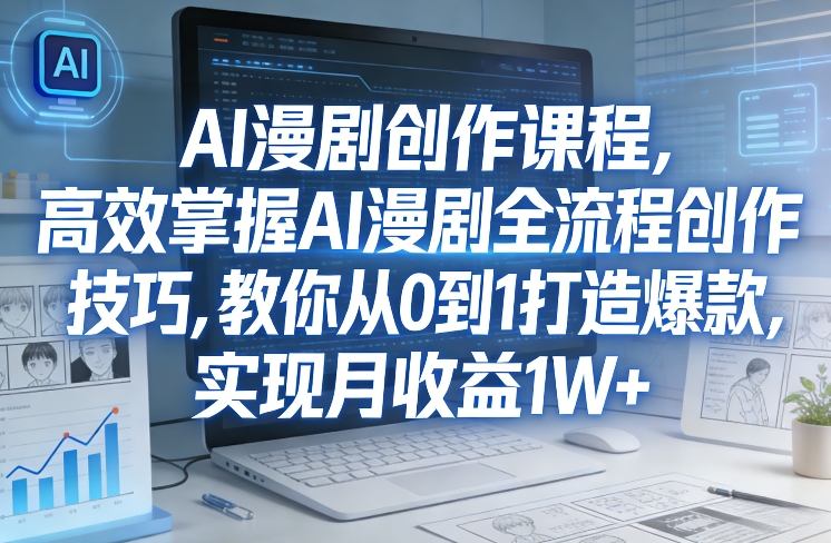 某社群AI漫剧创作课程，高效掌握AI漫剧全流程创作技巧，教你从0到1打造爆款，实现月收益1W+-99网创站