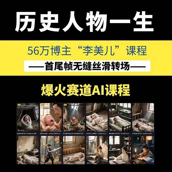 图片[1]-AI历史人物短视频创作，含IP打造、首尾帧无缝转场、智能体视频制作等核心教学内容-99网创站