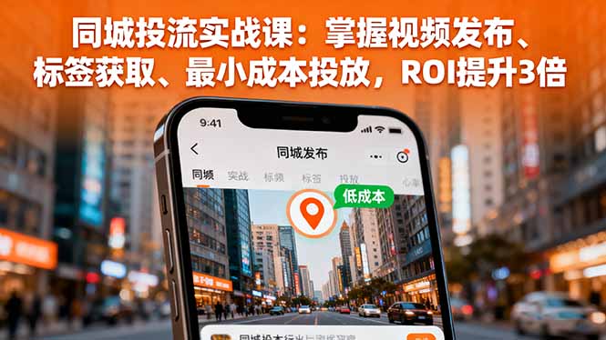 同城投流实战课：掌握视频发布、标签获取、最小成本投放，ROI提升3倍-99网创站