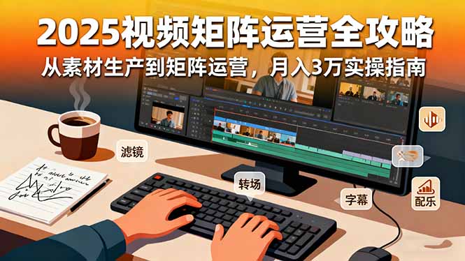 2025短视频矩阵运营全攻略：从素材生产到矩阵运营，月入3万实操指南-99网创站