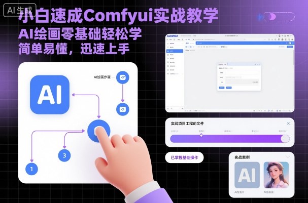 小白速成Comfyui实战教学,AI绘画零基础轻松学,简单易懂,迅速上手-99网创站