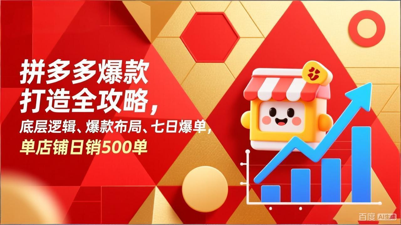 拼多多爆款打造全攻略，底层逻辑、爆款布局、七日爆单，单店铺日销500单-99网创站