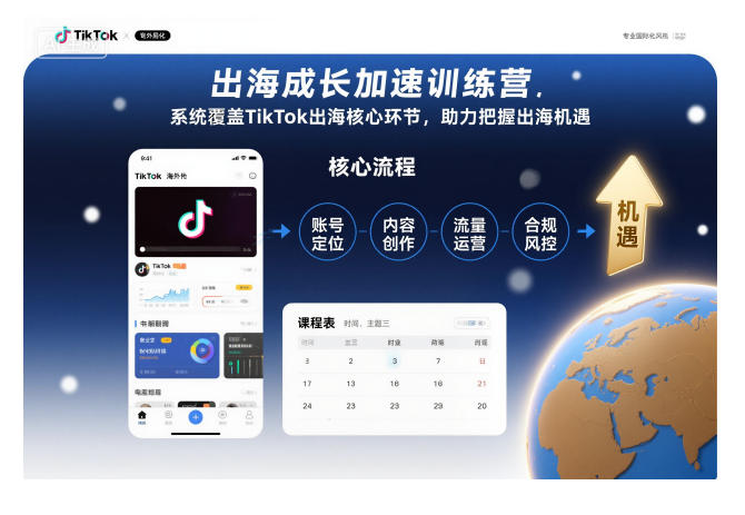 出海成长加速训练营，系统覆盖TikTok出海核心环节，助力把握出海机遇(更新)-99网创站