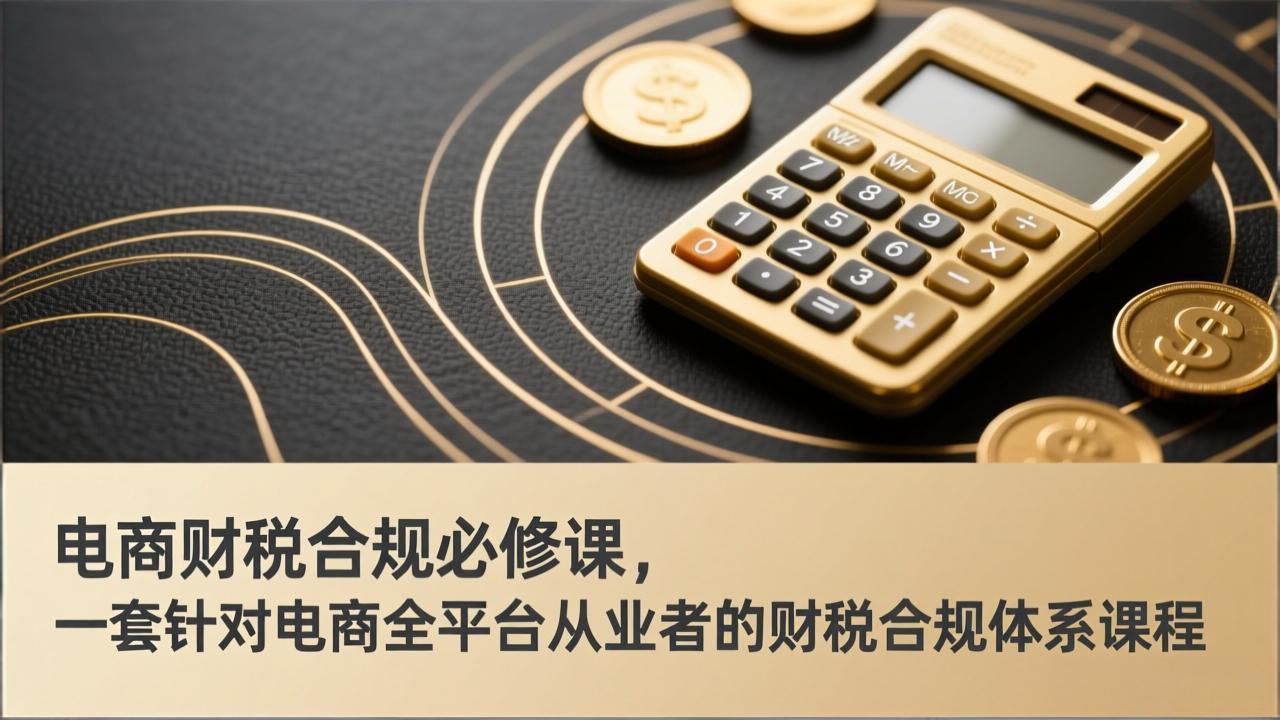 电商财税合规必修课,是一套针对电商全平台从业者的财税合规体系课程-99网创站