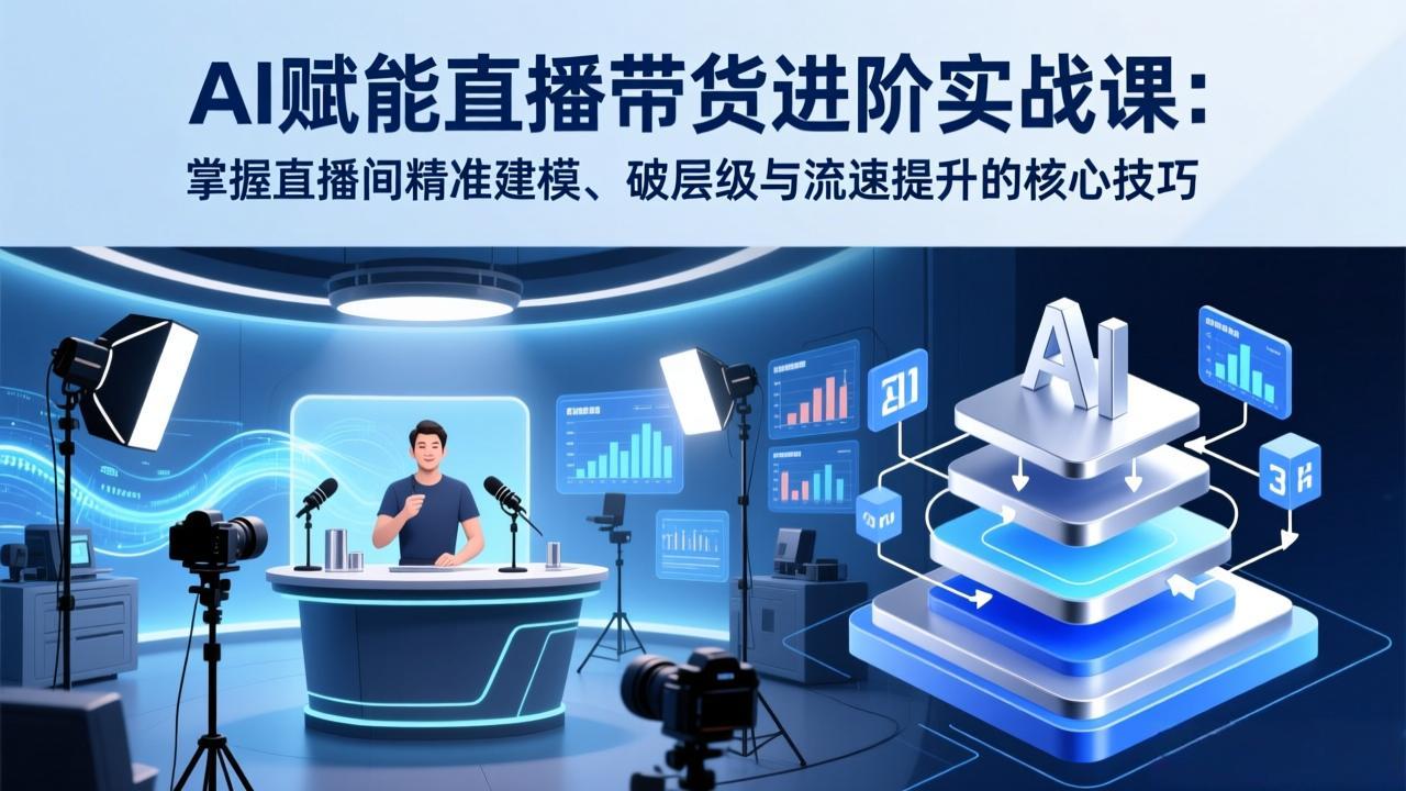 AI赋能直播带货进阶实战课：掌握直播间精准建模、破层级与流速提升的核心技巧-99网创站