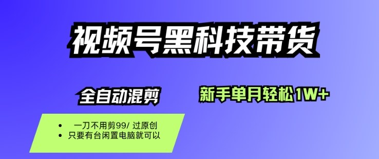 视频号黑科技短视频带货，新手一个月也1W+，纯搬运一刀不用剪，零投入【揭秘】-99网创站