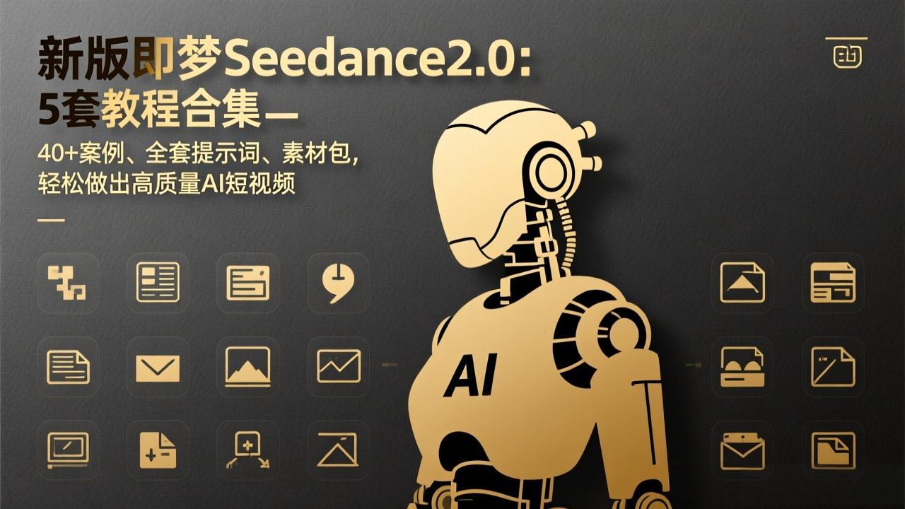 新版即梦Seedance2.0:5套教程合集,40+案例、全套提示词、素材包,轻松做出高质量AI短视频-99网创站