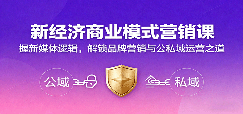 新经济商业模式营销课，握新媒体逻辑，解锁品牌营销与公私域运营之道-99网创站