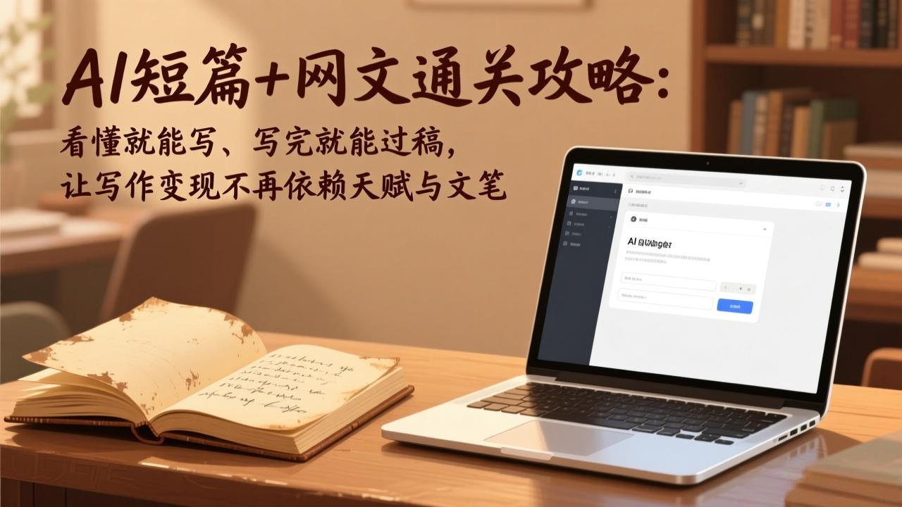 AI短篇+网文通关攻略：看懂就能写、写完就能过稿，让写作变现不再依赖天赋与文笔-99网创站