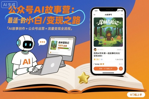 公众号ai故事营，最适合小白的自媒体变现之路-99网创站
