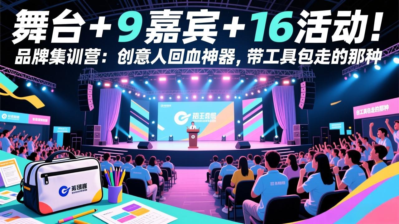 舞台 + 9 嘉宾 + 16 活动!品牌集训营:创意人回血神器,带工具包走的那种-99网创站
