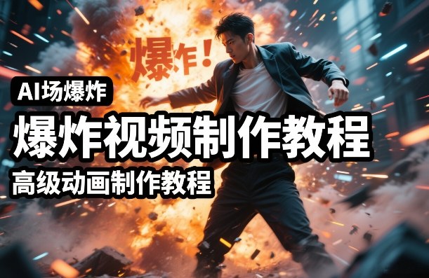AI场景爆炸视频制作教程，利用人物实拍视频制作出高级的动画特效-99网创站
