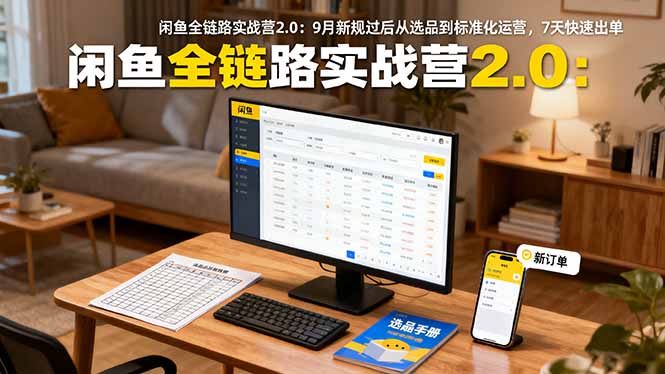 闲鱼全链路实战营2.0:9月新规过后从选品到标准化运营,7天快速出单-99网创站