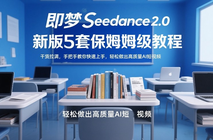 即梦Seedance2.0新版5套保姆级教程,干货拉满,手把手教你快速上手,轻松做出高质量AI短视频-99网创站