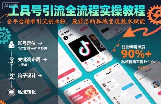 工具号引流全流程保姆级实操教程，全平台精准引流创业粉，最前沿的私域变现技术赋能-99网创站