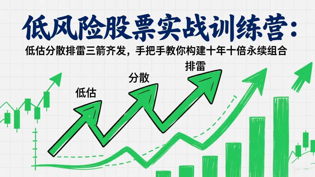 低风险股票实战训练营：低估分散排雷三箭齐发，手把手教你构建十年十倍永续组合-99网创站