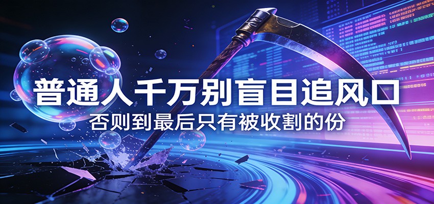 付费文章《通人千万别盲目追风口》否则到最后只有被收割的份-99网创站