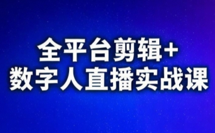 视频号、快手、抖音全平台剪辑+数字人直播实战课(更新2026)-99网创站