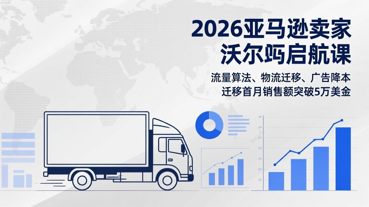 2026亚马逊卖家沃尔玛启航课,流量算法、物流迁移、广告降本,迁移首月销售额突破5万美金-99网创站