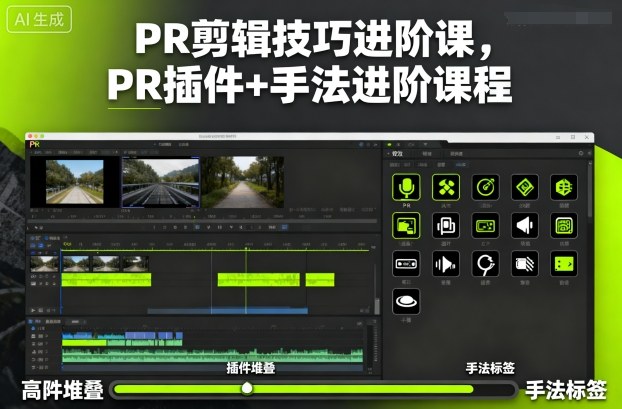 PR剪辑技巧进阶课,PR插件+手法进阶课程-99网创站