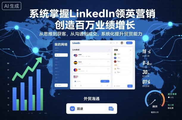系统掌握LinkedIn领英营销，创造百万业绩增长，从思维到获客，从沟通到成交，系统化提升外贸能力-99网创站