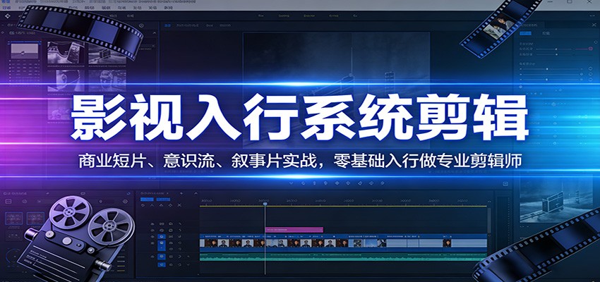 影视系统剪辑,商业短片、意识流、叙事片实战,零基础入行做专业剪辑师-99网创站
