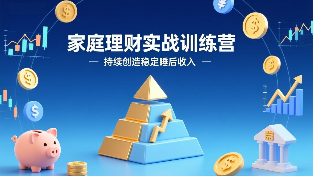 家庭理财实战训练营：从0到1建体系，三阶进阶层层递进，助你持续创造稳定睡后收入-99网创站