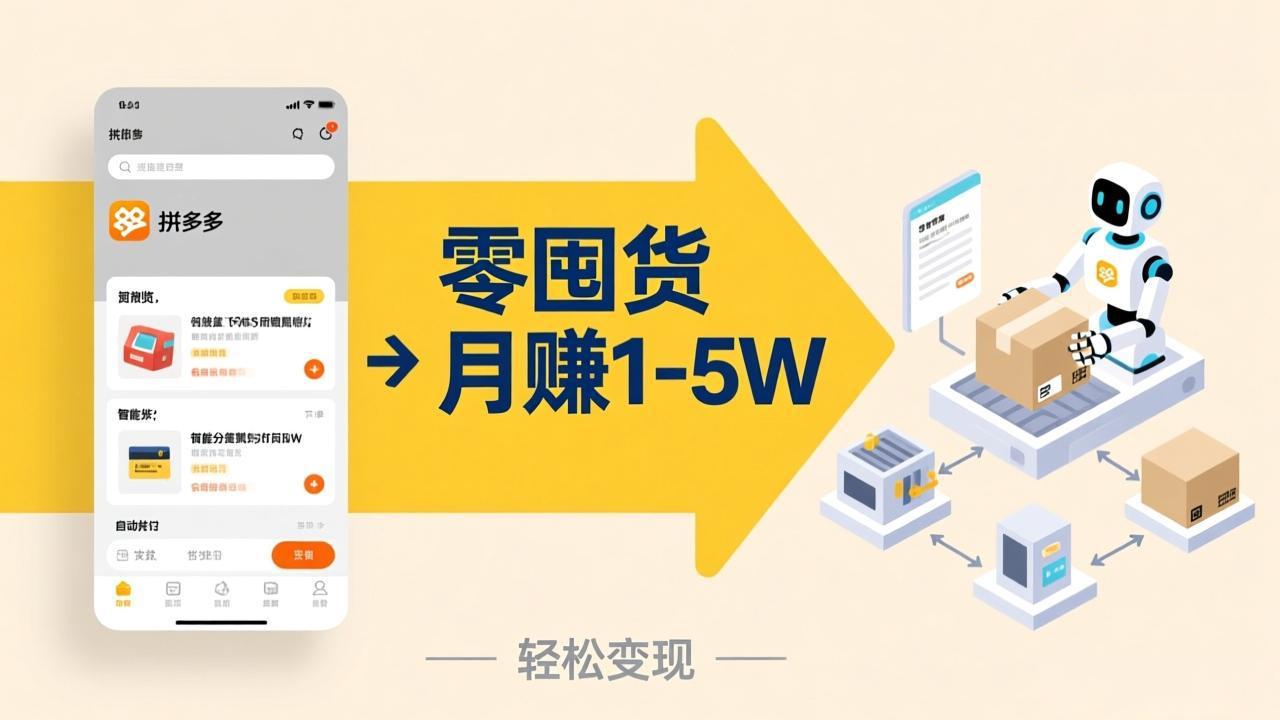 不用囤货不用跑单!拼多多虚拟玩法,机器人管理发货和客服,帮你月赚 1-5W-99网创站
