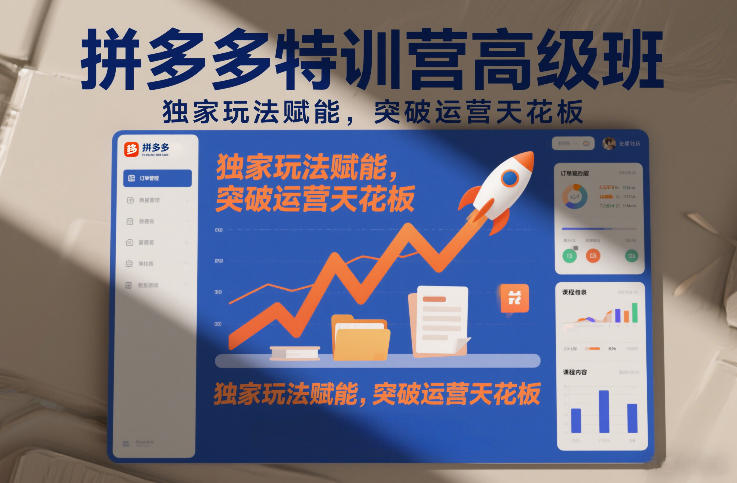 拼多多特训营高阶班，独家玩法赋能，突破运营天花板(更新26年2月)-99网创站