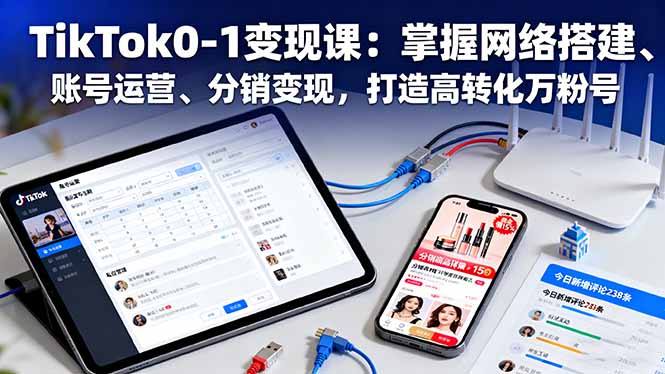 TikTok0-1变现课：掌握网络搭建、账号运营、分销变现，打造高转化万粉号-99网创站