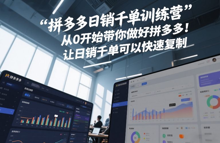 拼多多日销千单训练营，从0开始带你做好拼多多，让日销千单可以快速复制(更新26年2月)-99网创站