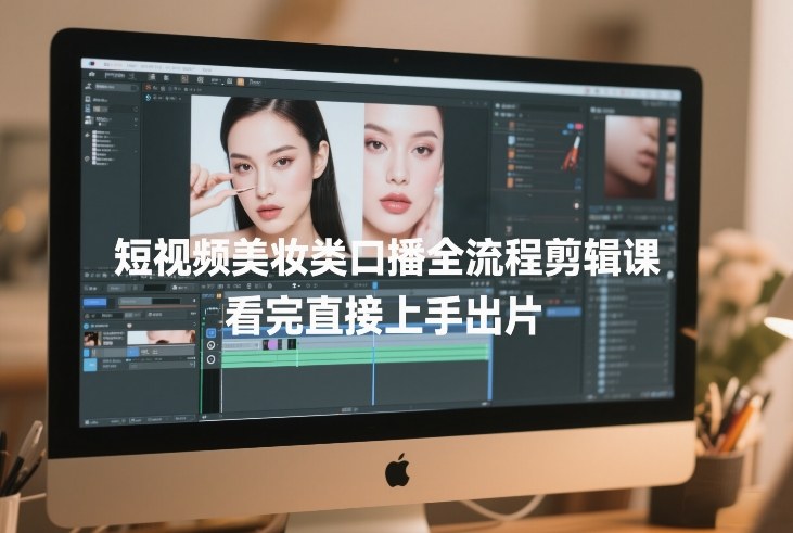 短视频美妆类口播全流程剪辑课，看完直接上手出片-99网创站