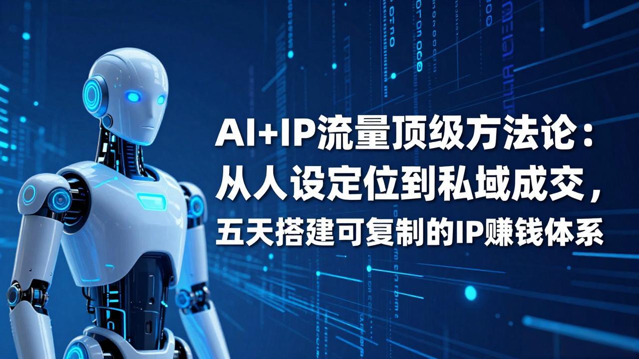 AI+IP顶级方法论：从人设定位到私域成交，五天搭建可复制的IP赚钱体系-99网创站