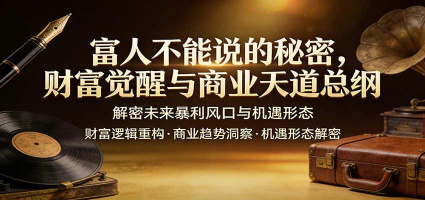 富人不能说的秘密,财富觉醒与商业天道总纲,解密未来暴利风口与机遇形态-99网创站