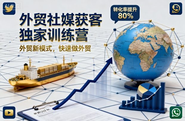 外贸社媒获客独家训练营，外贸新模式，快速做外贸(更新26年2月)-99网创站