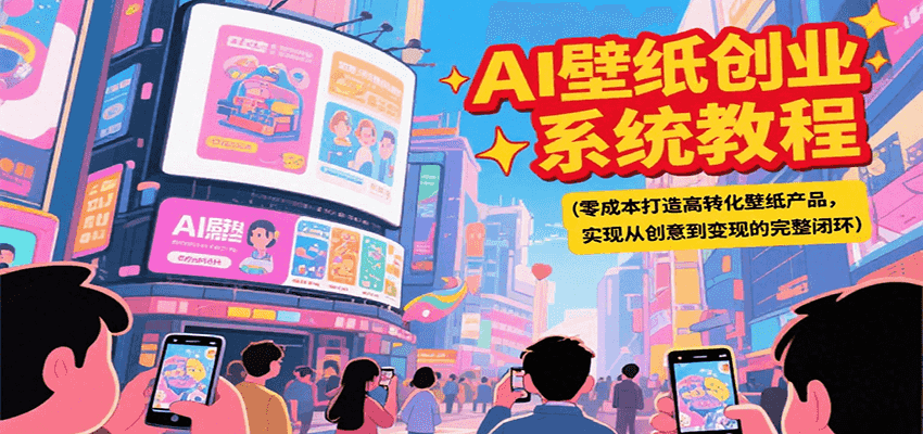 AI壁纸创业系统教程，零成本打造高转化壁纸产品，实现从创意到变现的完整闭环-99网创站