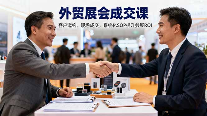 外贸展会成交课，含目标制定、客户邀约、现场成交，系统化SOP提升参展ROI-99网创站
