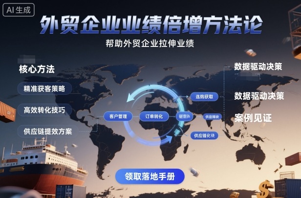 外贸企业业绩倍增方法论,帮助外贸企业拉伸业绩-99网创站