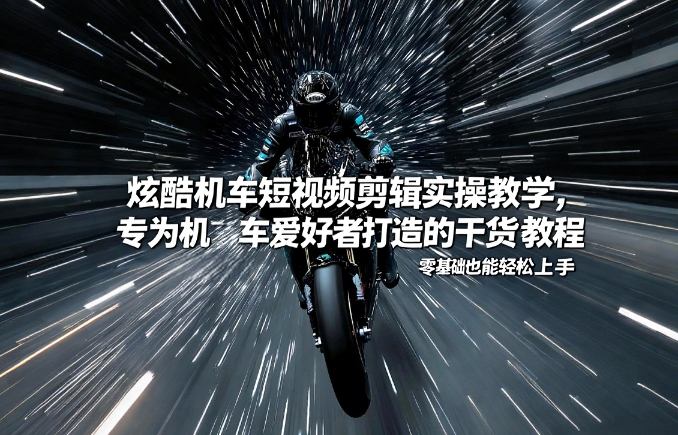 炫酷机车短视频剪辑实操教学，专为机车爱好者打造的干货教程，零基础也能轻松上手-99网创站