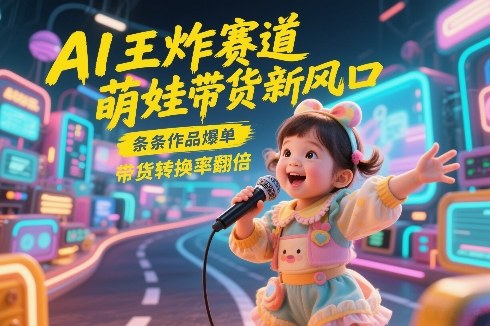 AI王炸赛道，萌娃带货新风口，条条作品爆单，带货转换率翻倍，核心逻辑拆解-99网创站