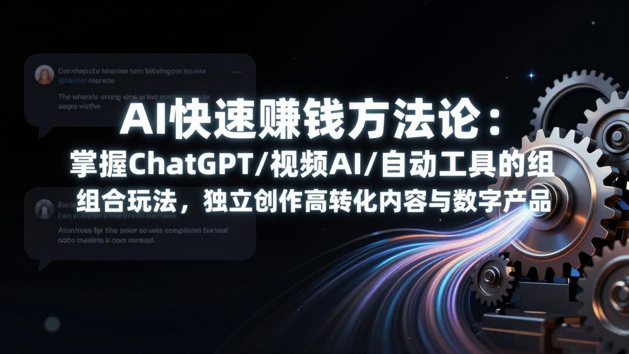 AI快速赚钱方法论：掌握ChatGPT/视频AI/自动化工具的组合玩法，独立创作高转化内容与数字产品-99网创站