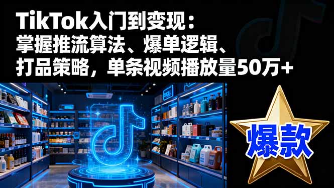 TikTok入门到变现：掌握推流算法、爆单逻辑、打品策略，单条视频播放量50w-99网创站